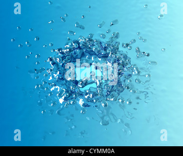 Sparks of blue water ( computer-generated image ) Stock Photo