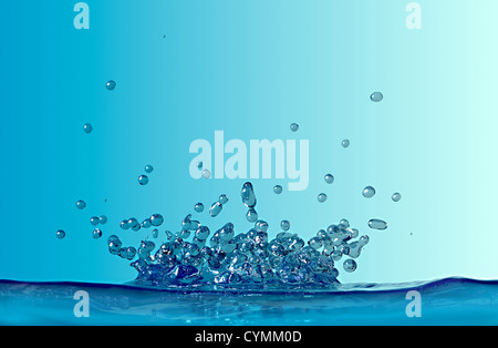 Sparks of blue water ( computer-generated image ) Stock Photo