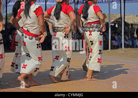 Nyishi tribes, women performing dance at Namdapha Eco Cultural Festival, Miao, Arunachal Pradesh, India Stock Photo