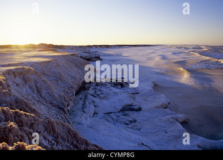 Ice on the shore of Prince Edward Island, Cavendish National Park, Canada. Stock Photo