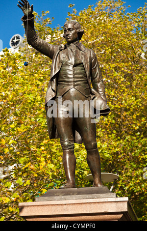 Commemorative statue of Edmund Burke 1729 - 1797 in Bristol England UK. Stock Photo