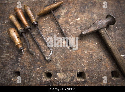 old tools of the carpenter Stock Photo