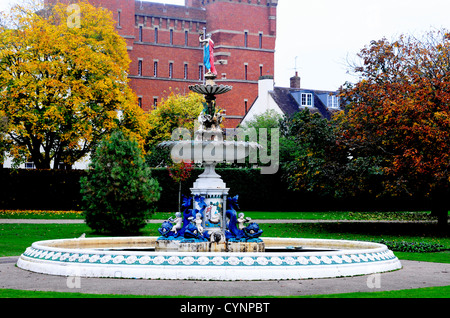 A fountain in Vivary Park, Taunton. Commemorating Queen Victoria. Stock Photo