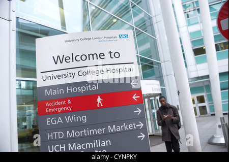 Main entrance to University College Hospital, London, England, UK Stock Photo