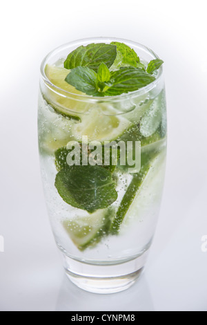 Fresh Mojitol on grey background Stock Photo