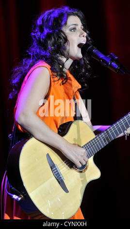 Georgian-born British singer, songwriter and musicia Katie Melua performs in Prague Congress Centre in Prague, Czech Republic, November 7, 2012. Katie Melua introduced during her concert a new album Secret Symphony and other songs.(CTK Photo/Vit Simanek) Stock Photo