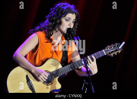 Georgian-born British singer, songwriter and musicia Katie Melua performs in Prague Congress Centre in Prague, Czech Republic, November 7, 2012. Katie Melua introduced during her concert a new album Secret Symphony and other songs.(CTK Photo/Vit Simanek) Stock Photo