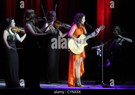 Georgian-born British singer, songwriter and musicia Katie Melua performs in Prague Congress Centre in Prague, Czech Republic, November 7, 2012. Katie Melua introduced during her concert a new album Secret Symphony and other songs.(CTK Photo/Vit Simanek) Stock Photo