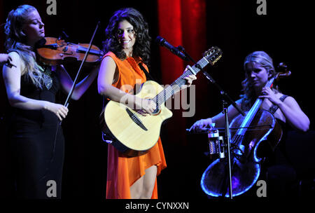 Georgian-born British singer, songwriter and musicia Katie Melua performs in Prague Congress Centre in Prague, Czech Republic, November 7, 2012. Katie Melua introduced during her concert a new album Secret Symphony and other songs.(CTK Photo/Vit Simanek) Stock Photo