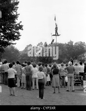 Dog-on-a-wire at the Town and Country show held in Alexandra park Hastings in 1980. Stock Photo