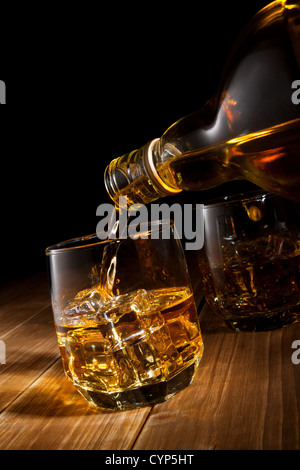 Whiskey on the rocks. Stock Photo