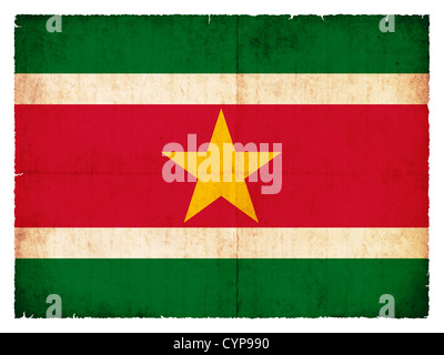 Flag of Surinam created in grunge style Stock Photo