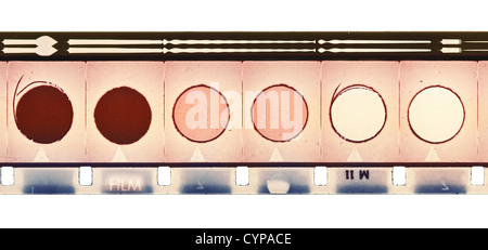 35mm movie film strip with soundtrack and blank frames Stock Photo