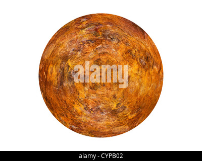 Sphere with rusty iron metal textured surface. Stock Photo