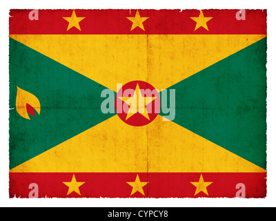 Flag of Grenada created in grunge style Stock Photo