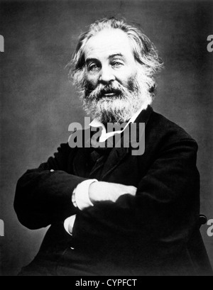 Walt Whitman (1819-1892), Portrait by Mathew Brady, Circa 1866 Stock Photo