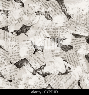 Grunge collage background made of torn newspaper Stock Photo