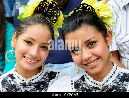 Portrait of two young women Jalisco folkloric dancers American Classic Classical Cultural Cultures Destination Destinations Stock Photo