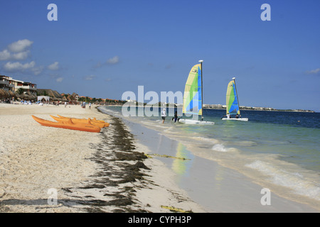 Beach near Puerto Morelos, Riviera maya, Mexico Stock Photo