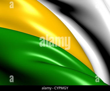 Flag of Guayanilla, Puerto Rico. Close Up. Stock Photo