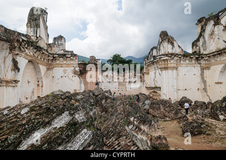 Ruins of the Iglesia y Convento de La Recolección in Antigua, Guatemala. The church was destroyed by the earthquake - Stock Photo