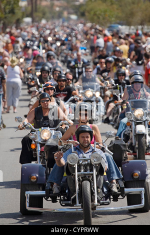Motorists in a concentration of harley davidson motoristas en una concentracion de harley davidson Stock Photo