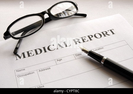 Medical Rep Report Form medical report form in doctors hospital office showing health concept ...