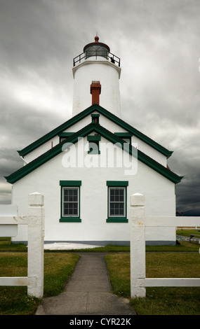 WA05782-00...WASHINGTON - The New Dungeness Lighthouse on the Dungeness Spit in the Strait of Juan de Fuca. Stock Photo