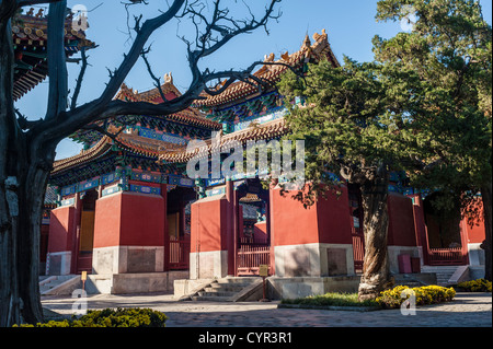 Stone-tablet pavilions at the yard of Confucian Temple, Beijing Stock Photo
