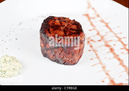 Filet mignon, char-grilled to medium rare Stock Photo