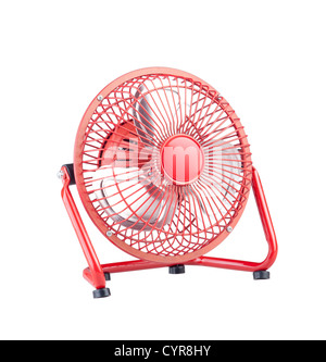 Mini electric fan isolates on white Stock Photo