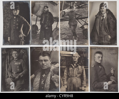 Collection of 80 portrait postcards, of German flying a historic, historical, people, 1910s, 20th century, troop, troops, armed forces, military, militaria, army, wing, group, air force, air forces, photograph, photo, photographs, object, objects, stills, clipping, clippings, cut out, cut-out, cut-outs, man, men, male, Additional-Rights-Clearences-Not Available Stock Photo