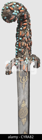 An Ottoman kilij, 19th century. Curved blade, broadening at the double ...
