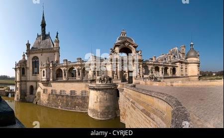 France, Oise, Chateau de Chantilly, formal garden designed by Le Notre  (aerial view Stock Photo - Alamy