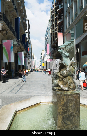 Fountain on a street, Ermou Street, Athens, Greece Stock Photo