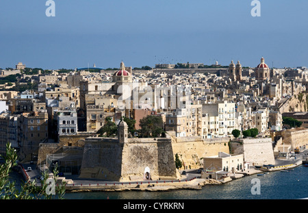 View Fort St Michael from Upper Barracca Gardens Valletta Malta Stock Photo