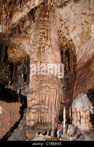 The Monarch limestone formations of stalactites and stalagmites in Carlsbad Caverns National Park in the Guadalupe Mountains in southeastern New Mexico. Stock Photo