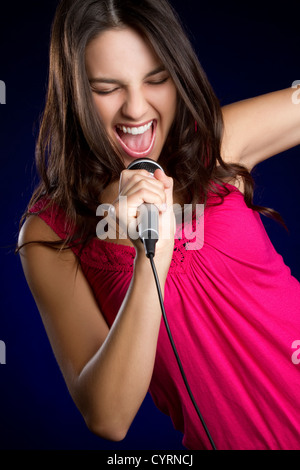 Singing Teen Girl Stock Photo