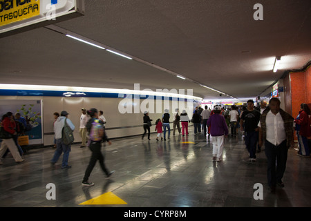 People Exiting Estacion Pino Suarez Metro in Mexico City DF Stock Photo