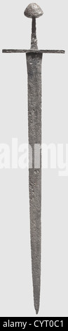 A German knightly sword,circa 1150 Double-edged blade with fullers on ...