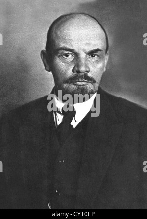 Vladimir Ilyich Lenin was a Russian communist revolutionary, politician and political theorist who served as the leader of the Russian SFSR from 1917, and then concurrently as Premier of the Soviet Union from 1922, until 1924. From the Archives of Press Portrait Service formerly Press Portrait Bureau. Stock Photo