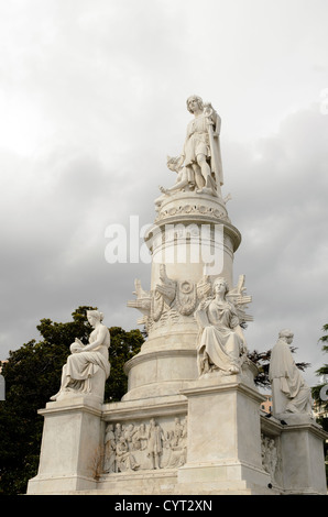 Statue of Christopher Columbus (Cristoforo Colombo) in piazza Principe square - Genoa, Italy Stock Photo