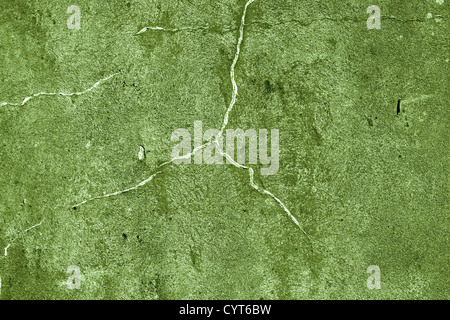 old green cracked wall Stock Photo