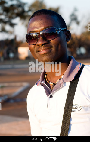Young man in city center, Lichinga, mozambique Stock Photo