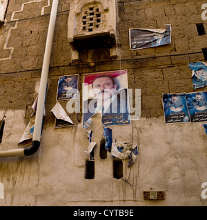 Poster Of Former Yemen President Ali Abdallah Saleh, Sanaa, Yemen Stock Photo