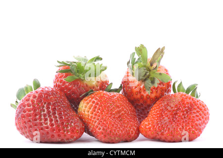 Fresh and tasty strawberries over white background Stock Photo - Alamy