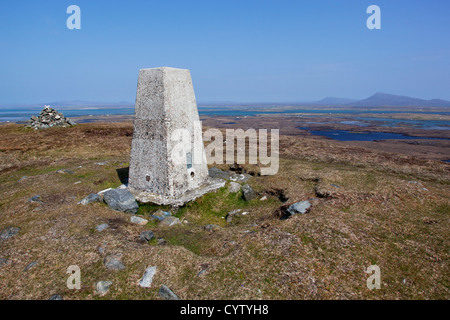 The view looking North East from Rueval (Ruabhal), the highest point on Benbecular, Outer Hebrides, Scotland, UK Stock Photo