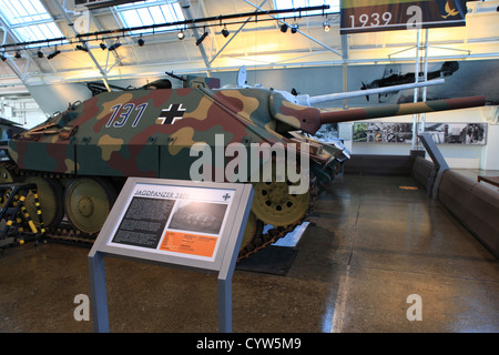 German light tank destroyer, Jagdpanzer 38, on display in Flying Heritage Collection in Everett, Washington, USA Stock Photo