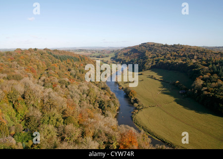 View from Symonds Yat Rock to Wye Valley Forest of Dean Gloucestershire England UK Stock Photo