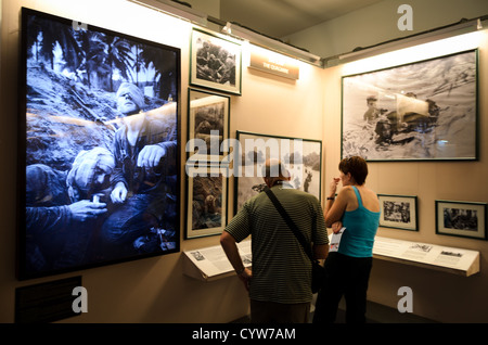 HO CHI MINH CITY, Vietnam - An exhibit showcasing the work of international war photographers during the Vietnam War at the War Remnants Museum in Ho Chi Minh City (Saigon), Vietnam. Stock Photo